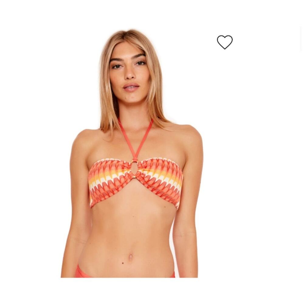 NEW Trina Turk Sunray Crochet Bandeau Bikini Top Halter Swimsuit Size 10 $98